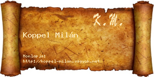 Koppel Milán névjegykártya