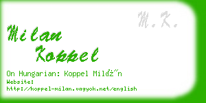 milan koppel business card